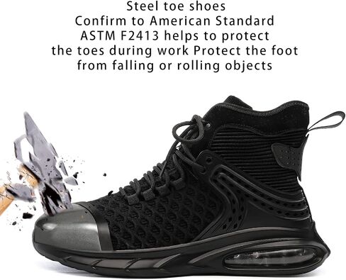 DRKA Steel Toe Shoes for Men,Lightweight Breathable Air Cushion Sneaker,Mens Indestructible Shoes,Slip Resistant Comfortable Safety Work Shoes Industrial Construction Footwear in Saudi Arabia