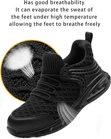 DRKA Steel Toe Shoes for Men,Lightweight Breathable Air Cushion Sneaker,Mens Indestructible Shoes,Slip Resistant Comfortable Safety Work Shoes Industrial Construction Footwear in Saudi Arabia