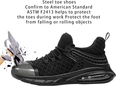 DRKA Steel Toe Shoes for Men,Lightweight Breathable Air Cushion Sneaker,Mens Indestructible Shoes,Slip Resistant Comfortable Safety Work Shoes Industrial Construction Footwear in Saudi Arabia