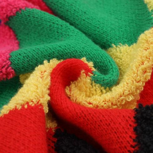 Ckikiou المرأة المتضخم الشتاء بوهو اللون كتلة سترة صوفية منسوجة سترة الخامس الرقبة زر أسفل سترة مكتنزة ملابس خارجية in Kuwait