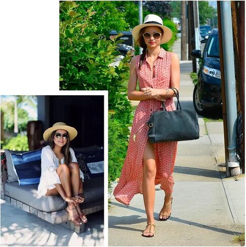 Straw Panama Hat,Sun Straw Fedora Beach Hat Fine Braid UPF50+, Classic Wide Brim Felt Panama Hat for Women in Saudi Arabia