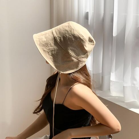 قبعة VIEWLAP القطنية ذات القلنسوة القابلة للطي وقبعة الشمس وحزام الذقن للحماية من الأشعة فوق البنفسجية in Kuwait