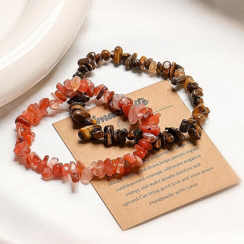 srobenz 12 جهاز كمبيوتر شخصى شفاء بلورات رقاقة الأساور مجموعة للنساء أساور الأحجار الكريمة الطبيعية الملونة الحصى الخرزة أساور غير النظامية رقائق الخرز سوار الريكي تمتد مطرز أساور مجوهرات صناديق الهدايا in Kuwait