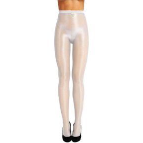 HongH Plus Size Women's 60D Oil Shiny Glossy Pantyhose Shaping Stockings Sexy Flash Socks Ultra Stretch Tight Sheer Leggings