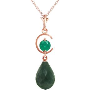 Galaxy Gold GG 14K Solid Gold Necklace with Natural Emeralds in Saudi Arabia
