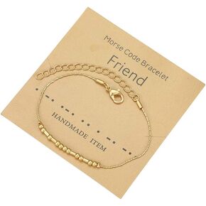 Morse Code Bracelets for Women Friendship Inspirational Graduation Gold Matching Long Distance Touch Inspirational Unique Birthday Valentine'S Day Gift Jewelry in Saudi Arabia