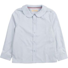 Leveret Kids & Toddler Girls Long Sleeve Uniform Cotton Dress Shirt Variety of Colors (Size 2-14 Years)
