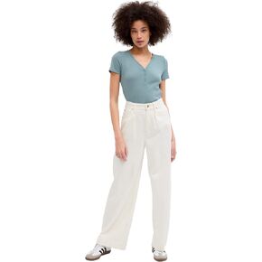 GAP Women's Ribbed Short Sleeve Henley in Saudi Arabia