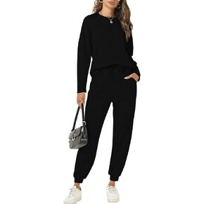Cakulo Jogger Outfits Leisure Sets for Women 2024 Sweat Matching Sets 2 Piece Cozy Athleisure Casual Lounge Wear