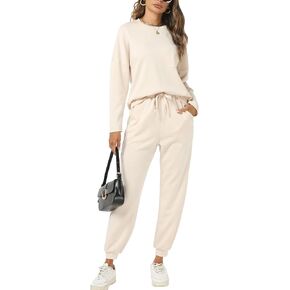 Cakulo Jogger Outfits Leisure Sets for Women 2024 Sweat Matching Sets 2 Piece Cozy Athleisure Casual Lounge Wear