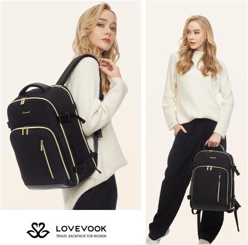 LOVEVOOK Carry on Backpack, Travel Backpack for Women Flight Approved, Large Waterproof Personal Item Travel Bag with 3 Packing Cubes, Luggage Daypack Weekender Overnight Backpack in Saudi Arabia