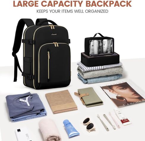 LOVEVOOK Carry on Backpack, Travel Backpack for Women Flight Approved, Large Waterproof Personal Item Travel Bag with 3 Packing Cubes, Luggage Daypack Weekender Overnight Backpack in Saudi Arabia