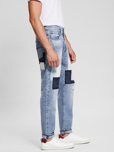GUESS Men's Eco Relaxed Tapered Cropped Jeans in Saudi Arabia