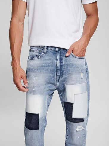 GUESS Men's Eco Relaxed Tapered Cropped Jeans in Saudi Arabia