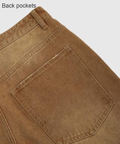 KGYA Men's Baggy Classic Hip Hop Jeans, Relaxed Fit Oversized Comfort Gradient Thighs Plain Skateboard Denim Pants in Kuwait