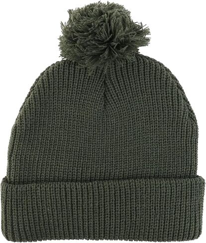Trendy Apparel Shop XXL Oversized Solid Pom Pom Winter Ribbed Cuffed Beanie in Saudi Arabia