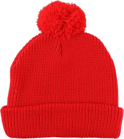 Trendy Apparel Shop XXL Oversized Solid Pom Pom Winter Ribbed Cuffed Beanie in Saudi Arabia