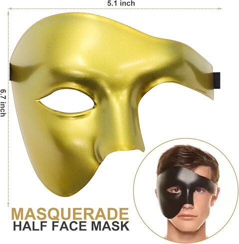 قناع تنكر للرجال، قناع عتيق عتيق، قناع الهالوين الفينيسي للكرنفال، زي ماردي جراس in Kuwait