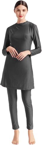 FYMNSI Women Modest Muslim Swimsuit Islamic Full Coverage Swimwear Burkini Swimming Tops Pants Hijab Rash Guard Set S-6XL in Kuwait