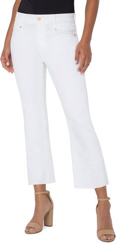Liverpool Gia Glider Crop Flare in Bright White in Saudi Arabia