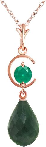 Galaxy Gold GG 14K Solid Gold Necklace with Natural Emeralds in Saudi Arabia
