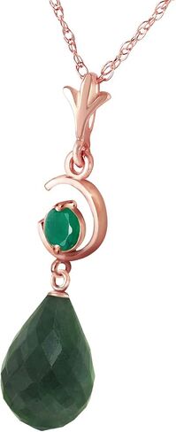 Galaxy Gold GG 14K Solid Gold Necklace with Natural Emeralds in Saudi Arabia