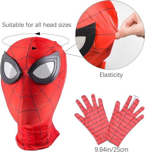 VIEKIER Super Hero Mask Fancy Dress Mask Spider Mask Hero Party Mask Cartoon Launcher Gloves Children Masks Dress Up Spider Cosplay Mask for Kid and Adult in Kuwait