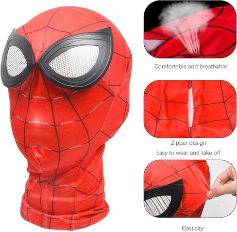 VIEKIER Super Hero Mask Fancy Dress Mask Spider Mask Hero Party Mask Cartoon Launcher Gloves Children Masks Dress Up Spider Cosplay Mask for Kid and Adult in Kuwait