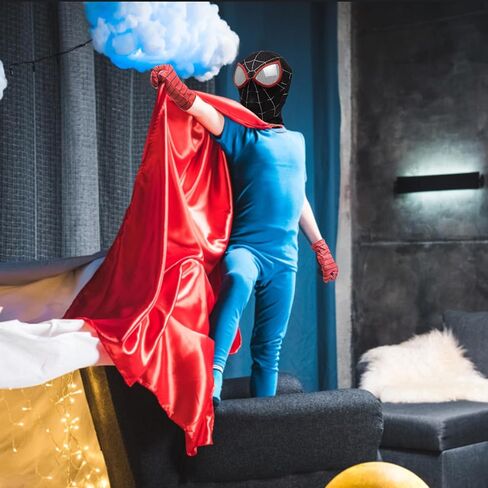 VIEKIER Super Hero Mask Fancy Dress Mask Spider Mask Hero Party Mask Cartoon Launcher Gloves Children Masks Dress Up Spider Cosplay Mask for Kid and Adult in Kuwait