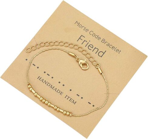 Morse Code Bracelets for Women Friendship Inspirational Graduation Gold Matching Long Distance Touch Inspirational Unique Birthday Valentine'S Day Gift Jewelry in Saudi Arabia