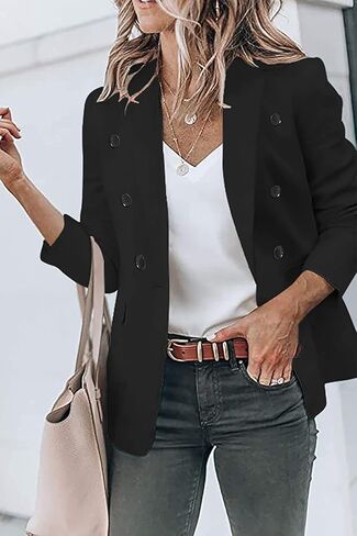 سترة Beyove بأكمام طويلة للنساء، سترات كاجوال خفيفة الوزن ومزدوجة الصدر in Kuwait