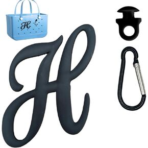 Lovyit Insert Charms for Bogg Bag Accessories + 1pcs Bogg Carabiner Keys Holder Alphabet Letters & Tassel Hanger Beach Tote