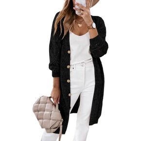SHEWIN Women's Cardigan Sweaters Casual Lightweight Long Sleeve Open Front Crochet Cardigans Sweater