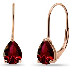 Earrings for Women, Birthstone Earrings, 8x6mm Pear Genuine or Synthetic Gemstone, Leverback Earrings, Teardrop Earrings, Huggie Earrings, Drop Earrings, Dangle Earrings, Silver Earrings or Gold Flash in Kuwait