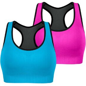حمالات صدر رياضية من TOBWIZU Racerback للنساء حمالات صدر رياضية متعددة الطبقات بدون خياطة لصالة الألعاب الرياضية واللياقة البدنية مبطنة للتمرين والنوم اليومي in Kuwait