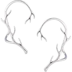 LOREMOW أقراط الأذن كليب للنساء الفتيات الغزلان قرن الوعل الأذن الأصفاد غير ثقب الأذن التفاف فرع الأذن الأصفاد أقراط in Kuwait