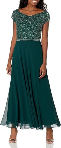 J Kara Women's Beaded Empire Waist Gown Petite in Saudi Arabia