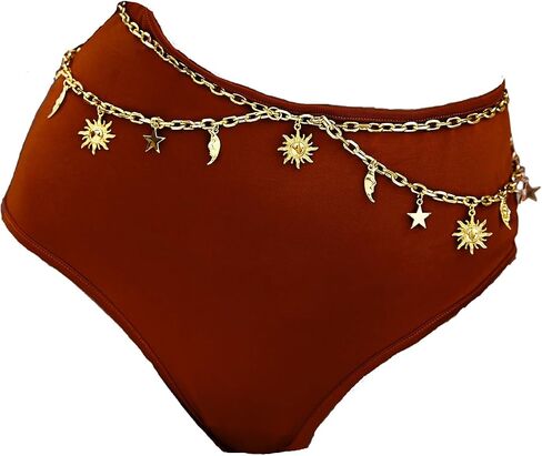 Floerns Women's Metal Waist Chain Belts Star Moon Body Chain for Dress without Underwear in Saudi Arabia