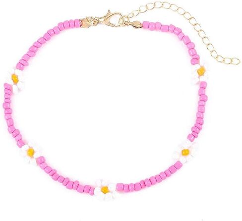 Obmyec Handmade Beaded Anklet Colored Flower Foot Chain Boho Ankle Bracelet Extension Ankle Accessories Sea Foot Slave Chain Jewelry for Women and Girls in Saudi Arabia