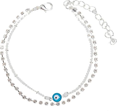 kelistom Gold Anklet for Women Girls, 18K Gold Silver Plated Tennis Beaded Chain Ankle Bracelets for Women Foot Jewelry in Kuwait