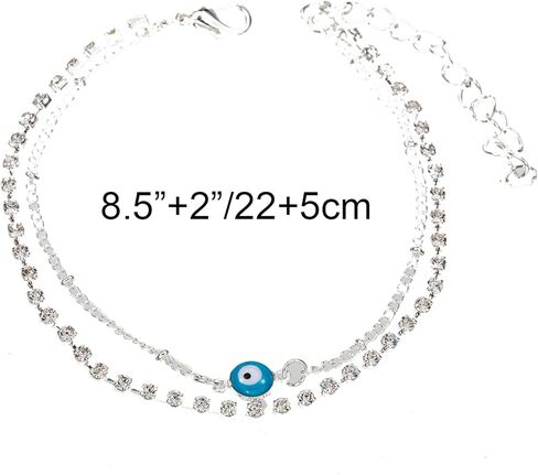 kelistom Gold Anklet for Women Girls, 18K Gold Silver Plated Tennis Beaded Chain Ankle Bracelets for Women Foot Jewelry in Kuwait