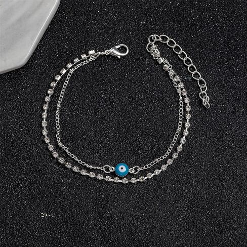 kelistom Gold Anklet for Women Girls, 18K Gold Silver Plated Tennis Beaded Chain Ankle Bracelets for Women Foot Jewelry in Kuwait