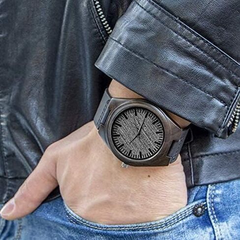 UFOORO Engraved Wooden Watches for Men, Natural Wood Watch Personalized Gifts Customized Watch for Dad Son Husband Birthday Wedding Anniversary Graduation Christmas… in Kuwait