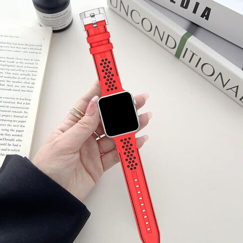 ABNUSR Silicone Rubber Bands for Apple Watch Sport Band 9 8 7 6 5 4 3 2 1 SE SE2 Ultra 2 Two Layers Rally Racing Stitch Sport Watch Straps Compatible iWatch Bands 38mm 40mm 41mm 42mm 44mm 45mm 49mm in Saudi Arabia
