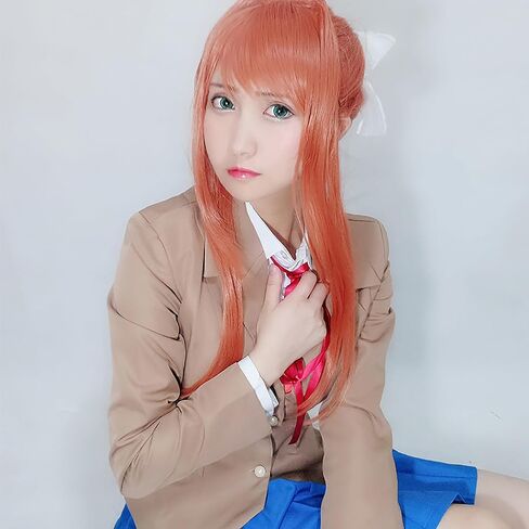 Alyfyto Monika Cosplay Costume,Yuri Ddlc Cosplay,Sayori Cosplay,Women's Anime School Uniform Full Set in Saudi Arabia