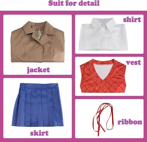 Alyfyto Monika Cosplay Costume,Yuri Ddlc Cosplay,Sayori Cosplay,Women's Anime School Uniform Full Set in Saudi Arabia