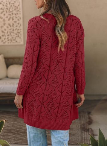 SHEWIN Women's Cardigan Sweaters Casual Lightweight Long Sleeve Open Front Crochet Cardigans Sweater in Kuwait