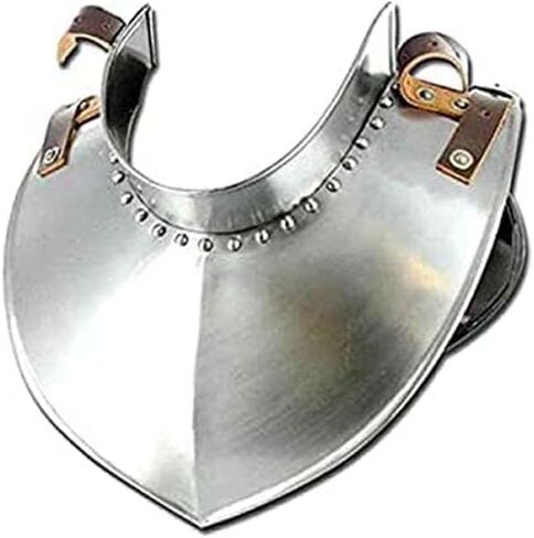 AnNafi® Gorget | Medieval Armour Renaissance Standing Collar Steel Gorget Leather Strap Replica | Armor Costume Wearable for Adult |Armour Reenactment SCA LARP Cosplay Men Drama & Halloween Costumes in Saudi Arabia