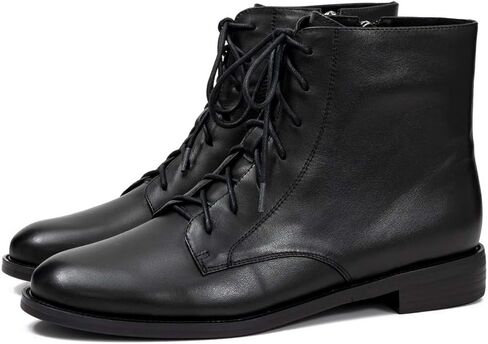 ONEENO Women's Lace-up Leather Ankle Boots in Saudi Arabia