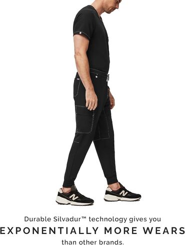 بنطال FIGS Tansen Cargo Jogger Scrub للرجال - مقاس كلاسيكي، 8 جيوب، مطاط في 4 اتجاهات، مضاد للتجاعيد - حصريًا لأمازون in Kuwait